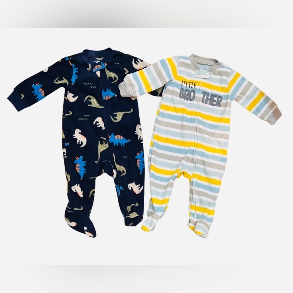 Carter’s -Navy Dinosaur and Striped Kids Footies Set